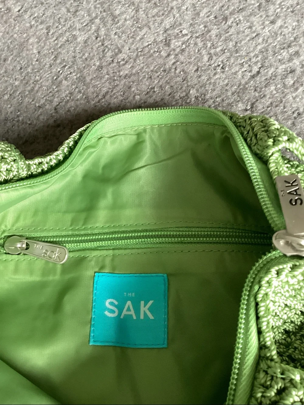 The SAK Green Crochet Tote